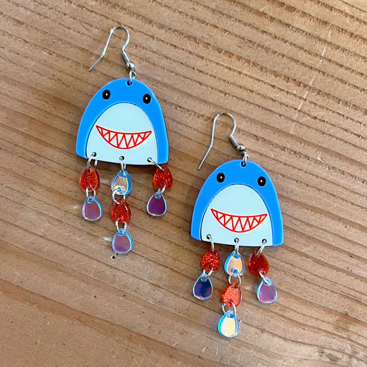 Smiley Shark Earrings