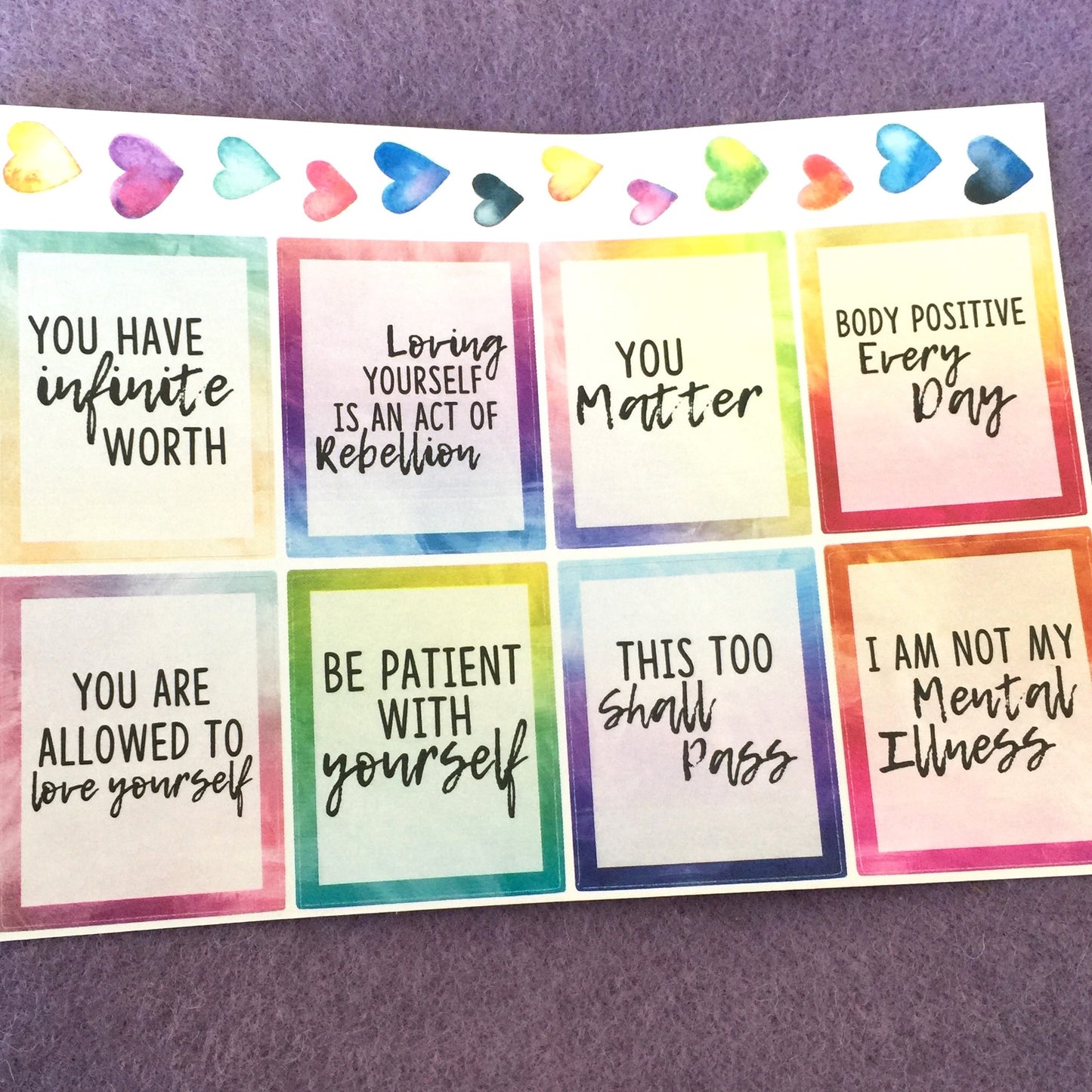 Mental Health Watercolor Sticker Sheet