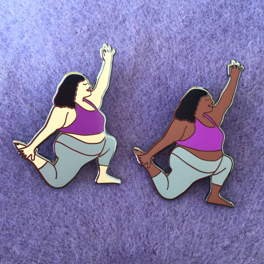 Low Lunge Fat Yoga Babe Pin