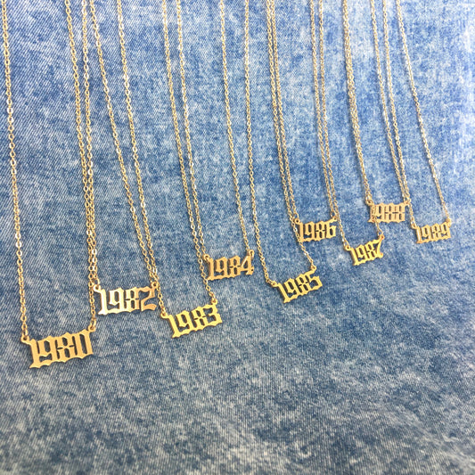 Birth Year Necklace - 80's