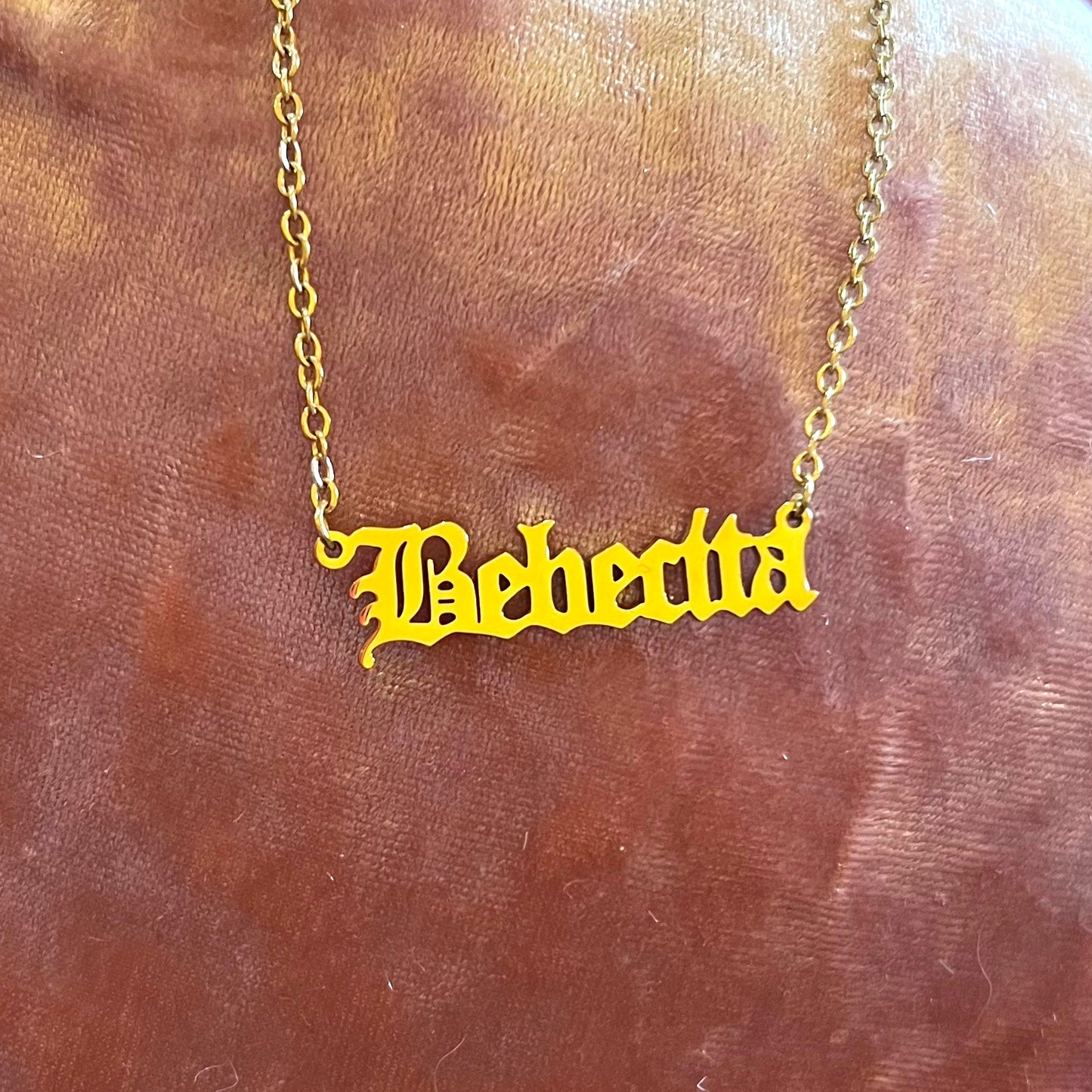 Bebecita Gold Plated Nameplate Necklace