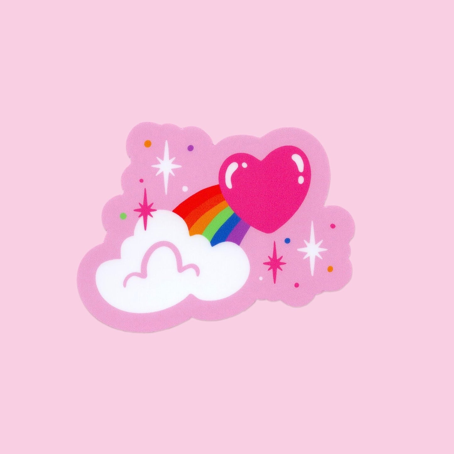 Cloud w/ Rainbow Heart Sticker
